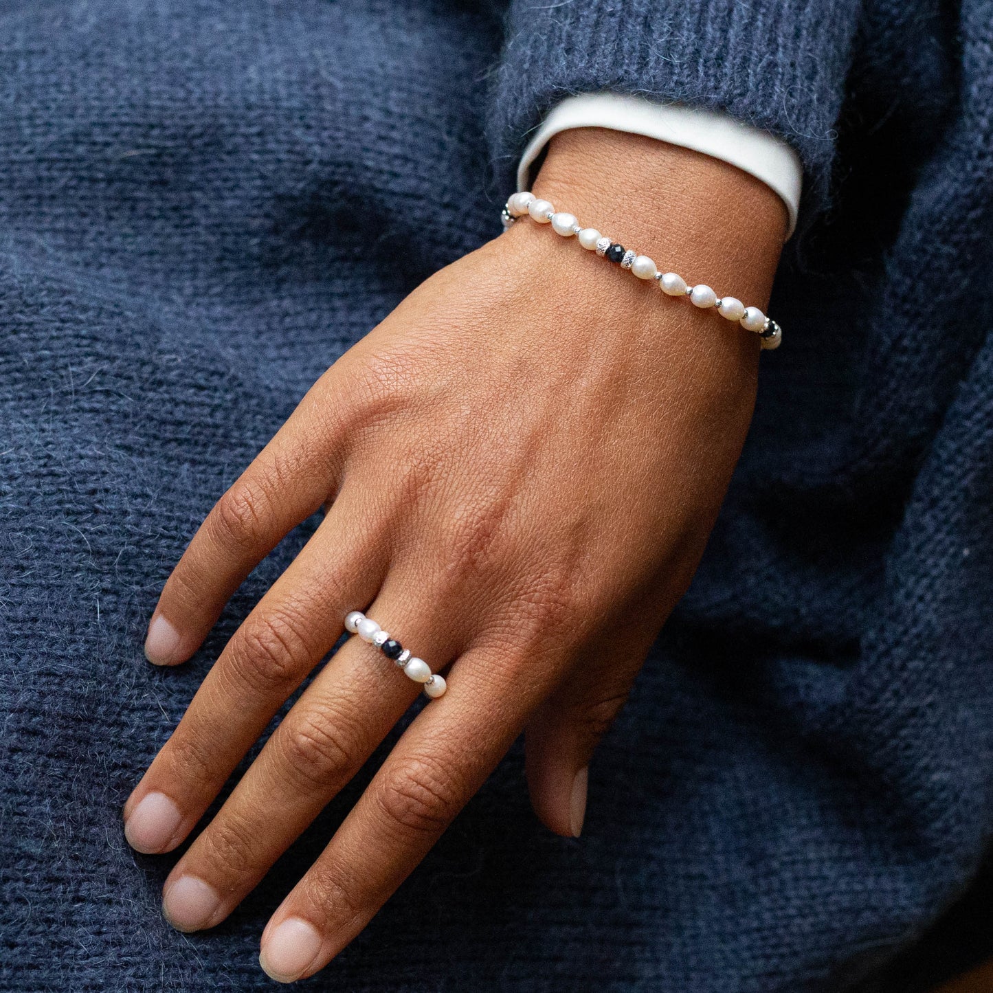 Classic Pearls & Sapphire set