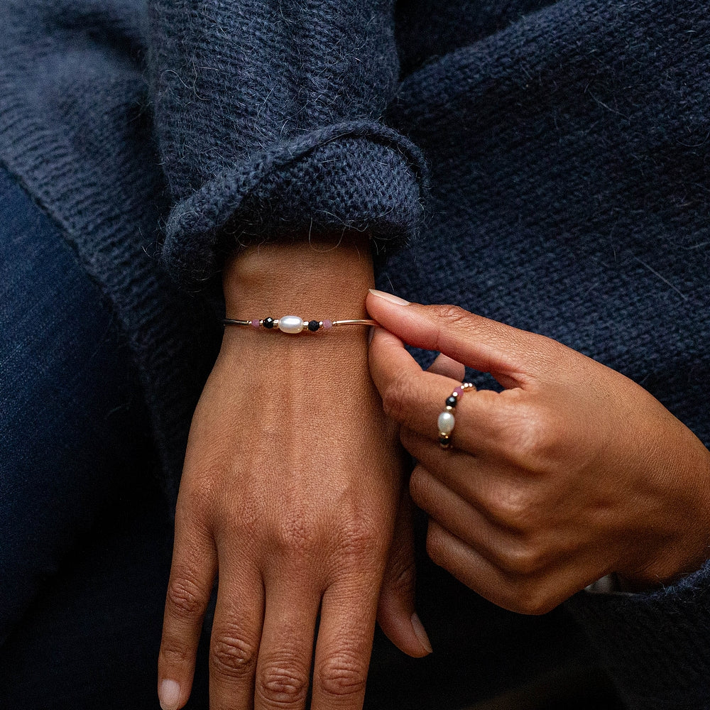 14k gold, Tourmaline & Sapphire set