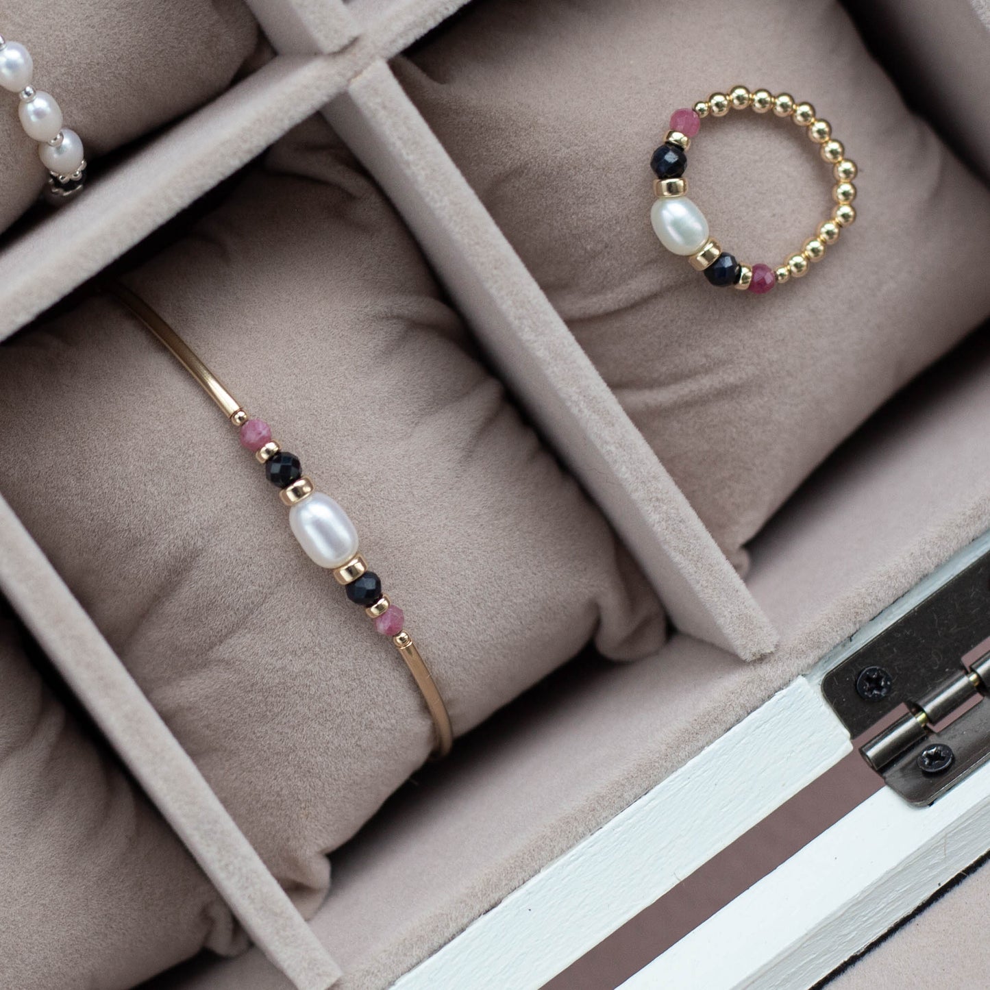 14k gold, Tourmaline & Sapphire set
