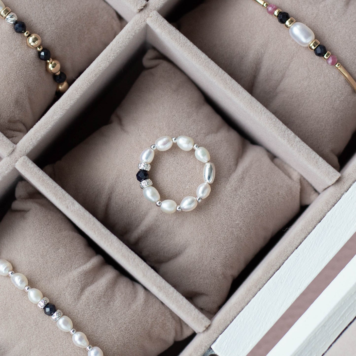 Classic Pearls & Sapphire ring