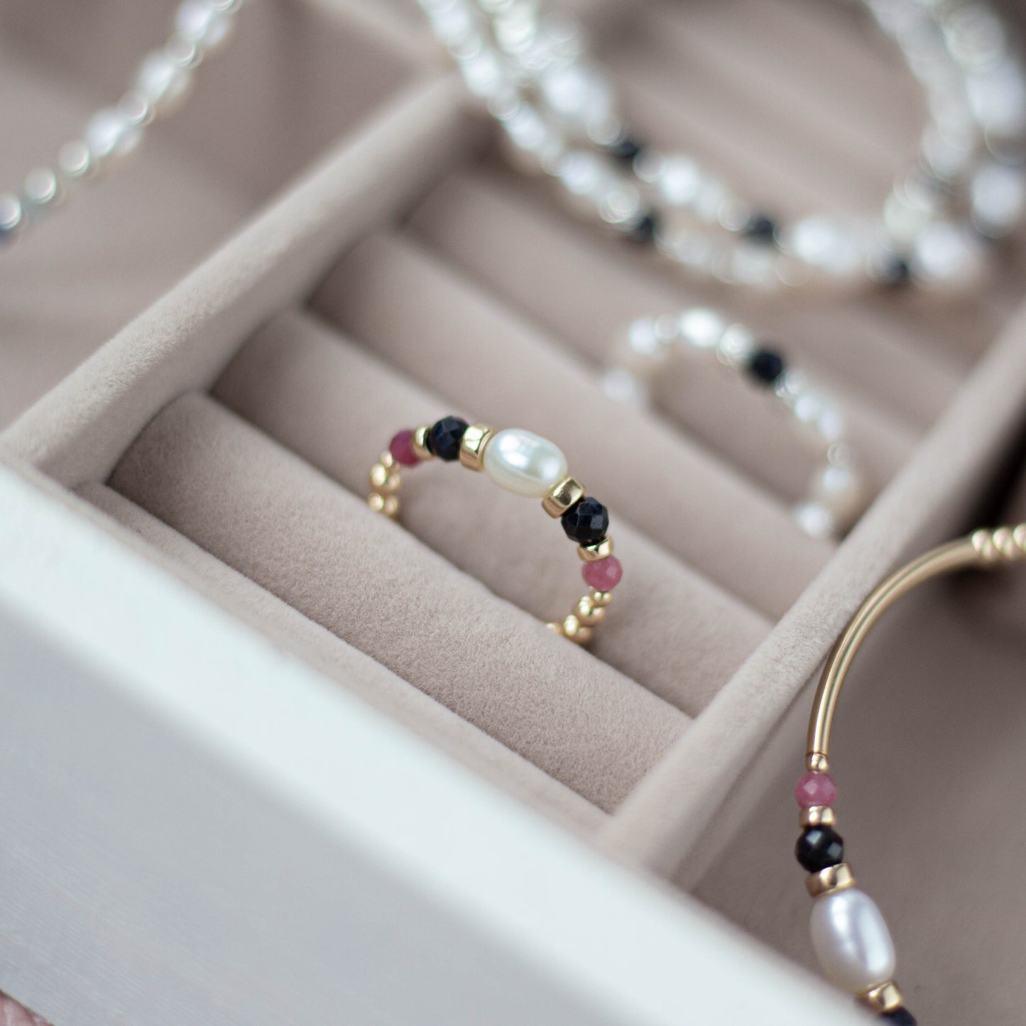 14k gold, Tourmaline and Sapphire ring