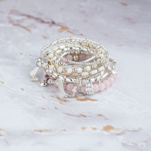 Load image into Gallery viewer, Angel Wing and Rose Quartz girl&#39;s bracelet