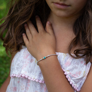 Mini Ocean Blue Amazonite girl's bracelet