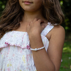 Dazzling Rose Quartz girl's bracelet