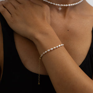 Elegant Freshwater pearl 14k gold filled bracelet