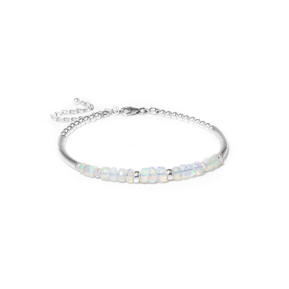 Luxury Ethiopian Opal 925 Sterling silver bracelet