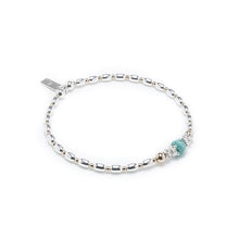 Load image into Gallery viewer, Elegant silver and 14k gold filled bracelet with 100% natural Amazonite gemstone