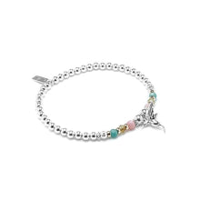 Load image into Gallery viewer, Luxury Hummingbird silver bracelet with Pink Opal, Green Garnet and Amazonite gemstones