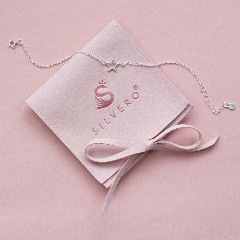 Delicate Star 925 sterling silver chain bracelet - adjustable