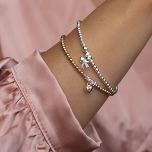 Precious Love sterling silver and 14k gold filled bracelet stack