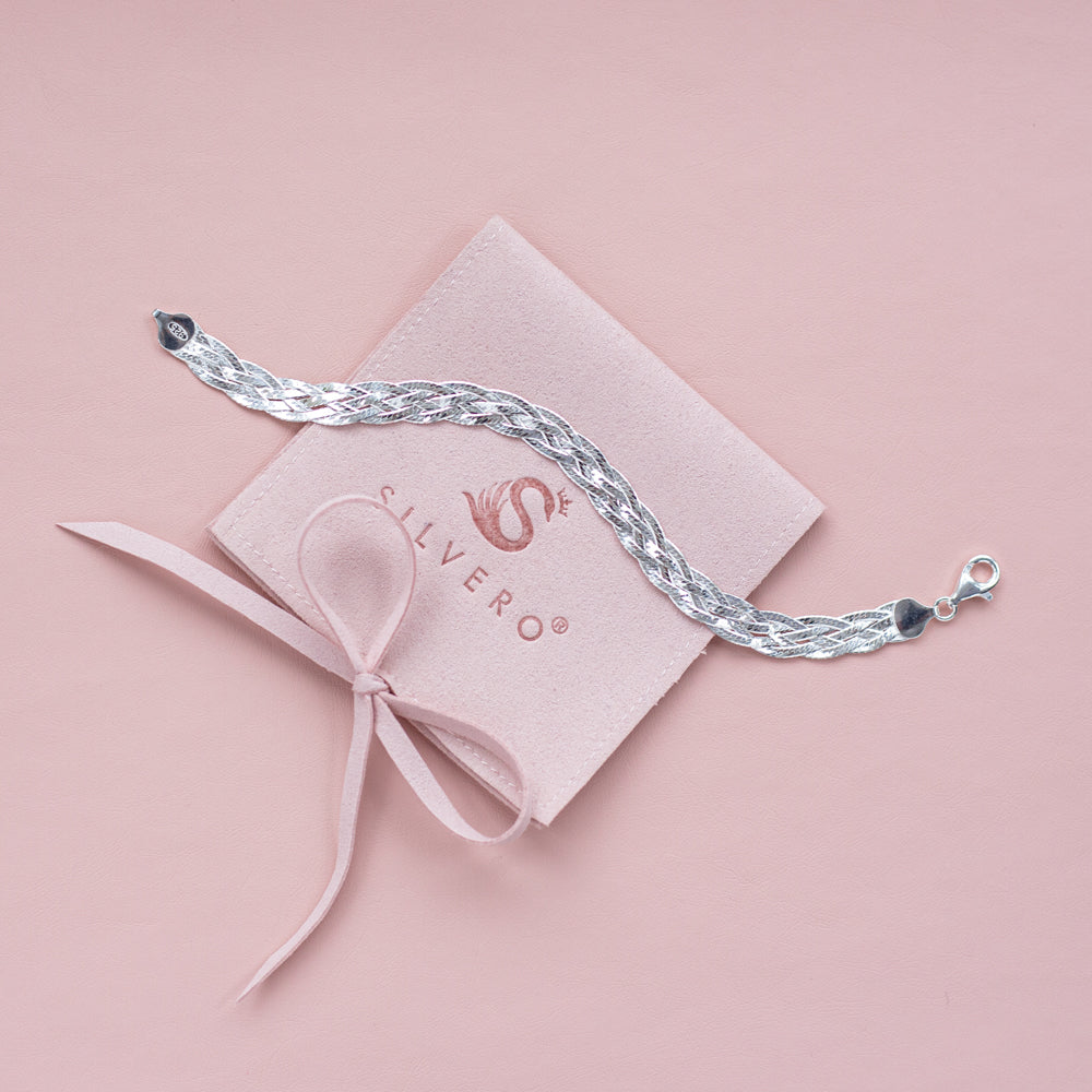 Luxury Herringbone 925 sterling silver bracelet