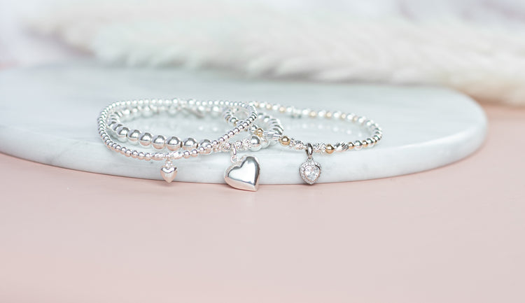 925 Sterling silver heart bracelets