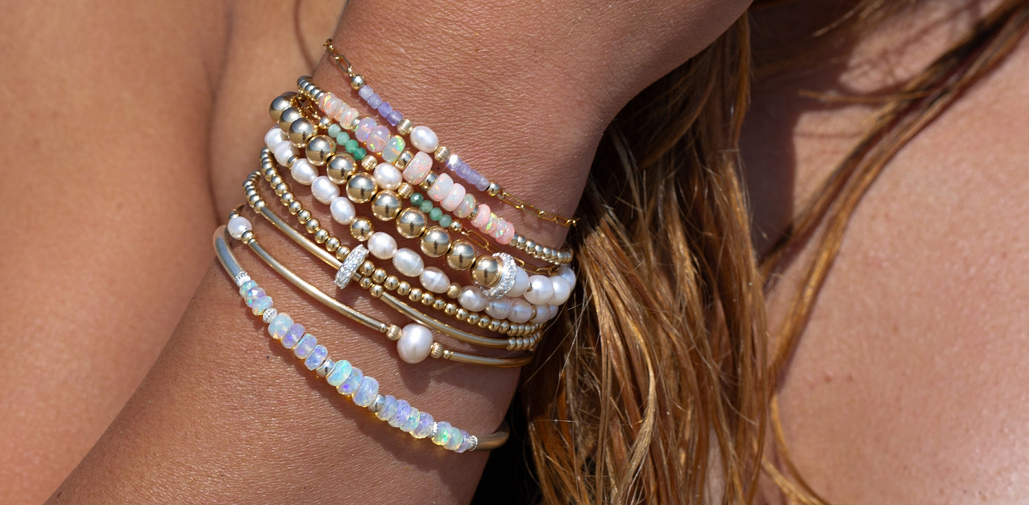 14k Gold filled stacking bracelets