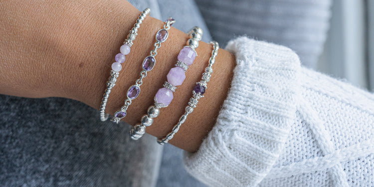 925 sterling silver bracelets with Amethyst gemstone