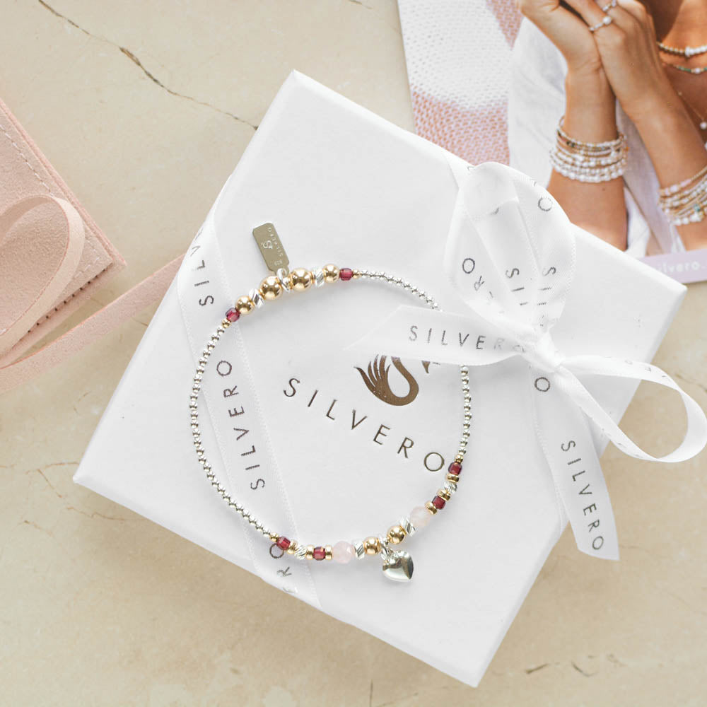 Morganite & Garnet love bracelet