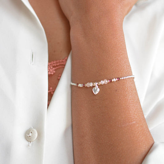 Morganite & Garnet love bracelet