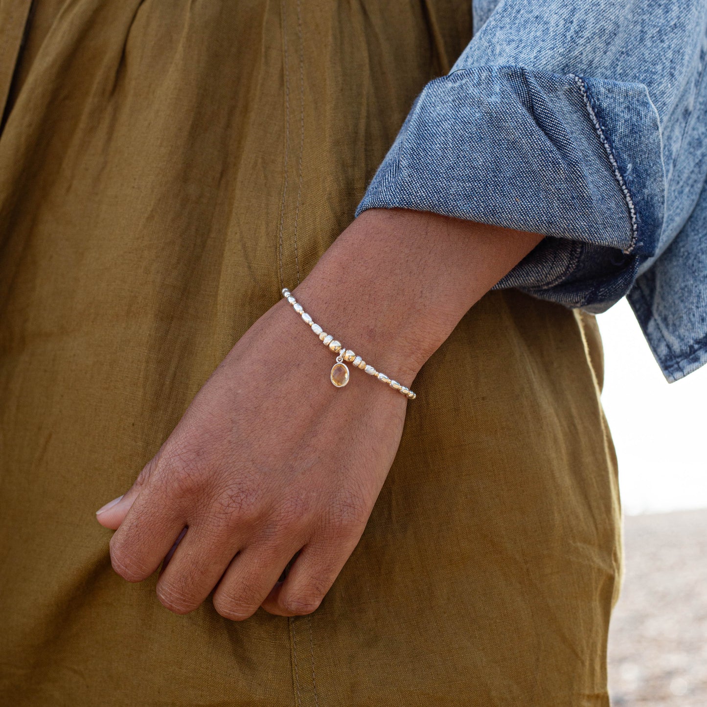 Luxury Citrine bracelet with 14-karat gold