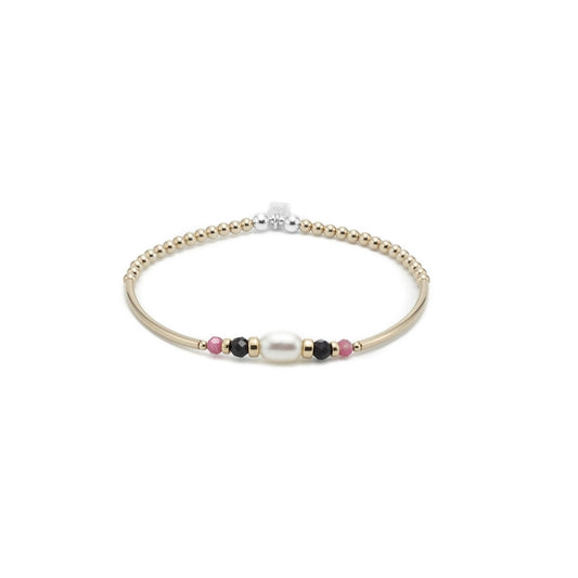 14k gold, Tourmaline & Sapphire bangle bracelet