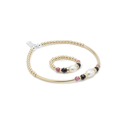 14k gold, Tourmaline & Sapphire set