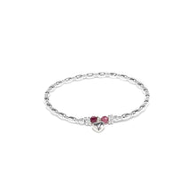 Load image into Gallery viewer, Little Heart and Tourmaline gemstone girl&#39;s silver bracelet