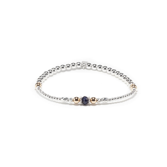 Luxury Sapphire and 14k Gold Stacking Bracelet