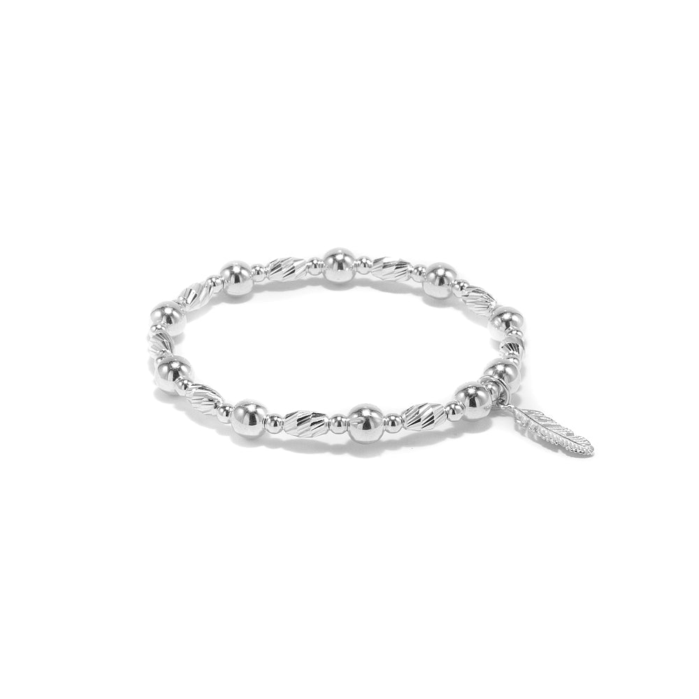 Dazzling silver Feather girl's bracelet