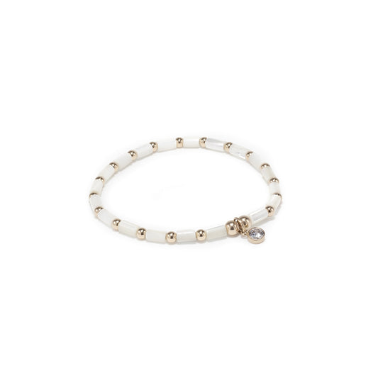 Elegant 14k gold filled and Mother of Pearl girl's bracelet