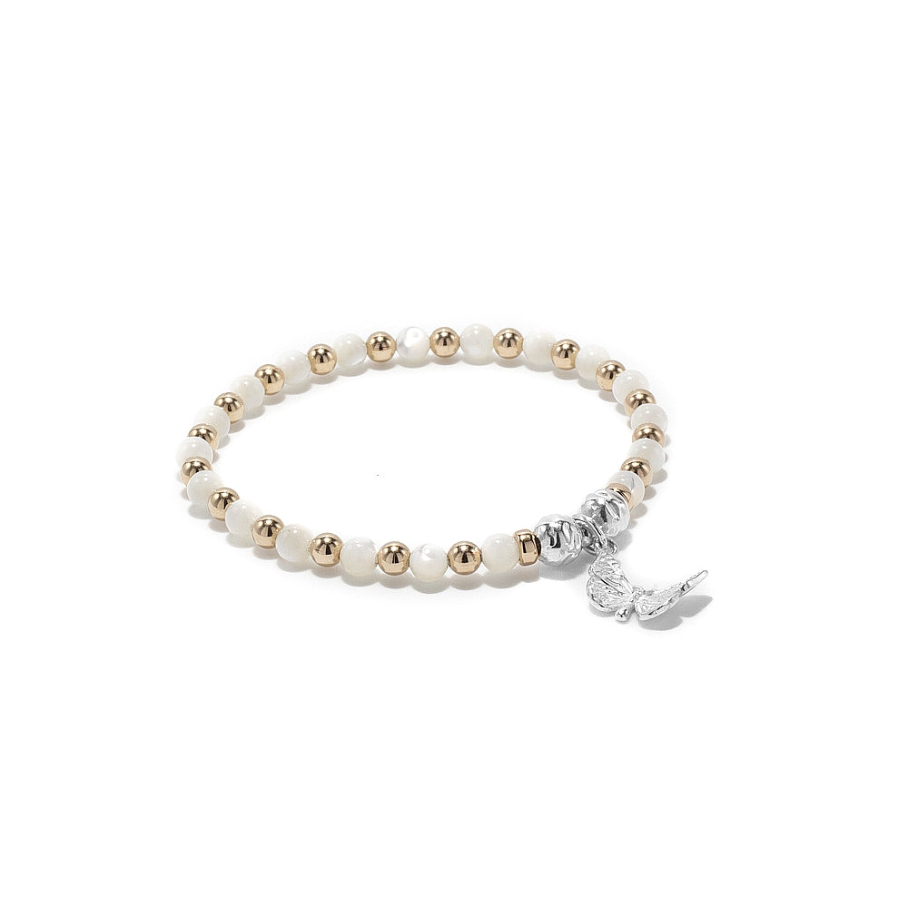 Silver Butterfly and Mother of Pearl girl's bracelet