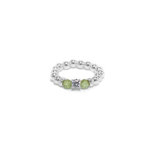 Load image into Gallery viewer, Peridot stacking ring with Cubic Zirconia stone