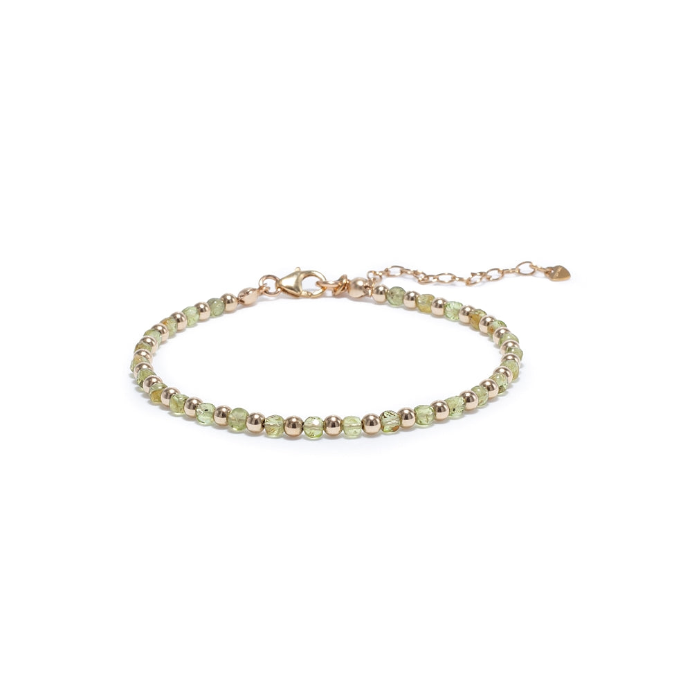 Luxury 14k gold filled bracelet with Peridot gemstone