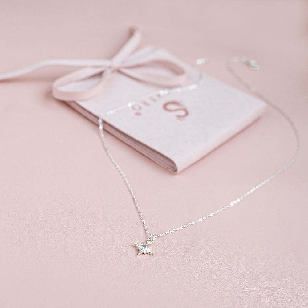 North Star 925 silver delicate necklace