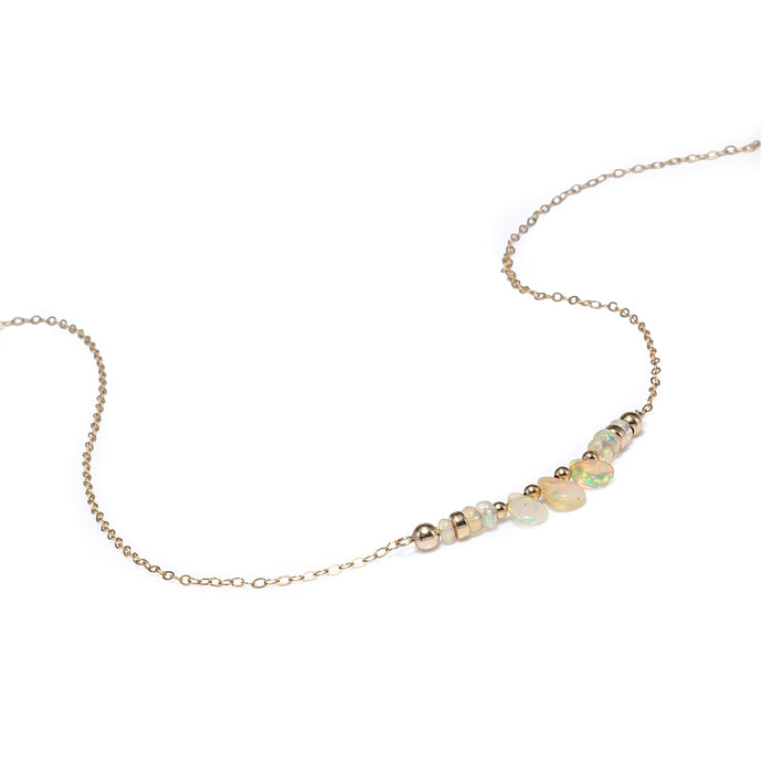 Dainty 14k gold filled and Ethiopian Opal necklace