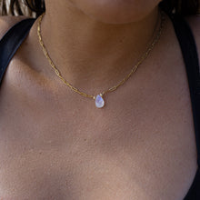 Load image into Gallery viewer, Luxurious 14k gold filled link necklace with Moonstone gemstone