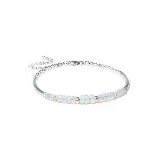 Luxury Ethiopian Opal 925 Sterling silver bracelet