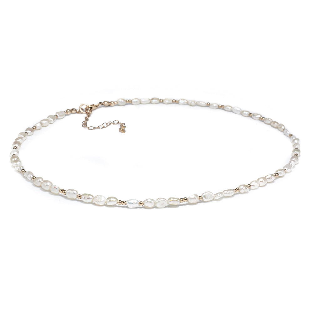 Elegant 14k gold filled and Freshwater pearl choker