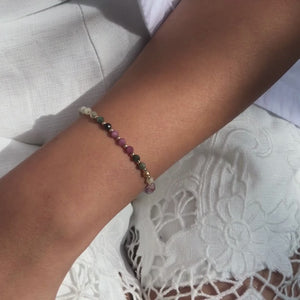 Luxury summer Tourmaline 14k gold filled bracelet