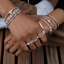 Load image into Gallery viewer, Elegant 14k gold filled bead silver stacking bracelet