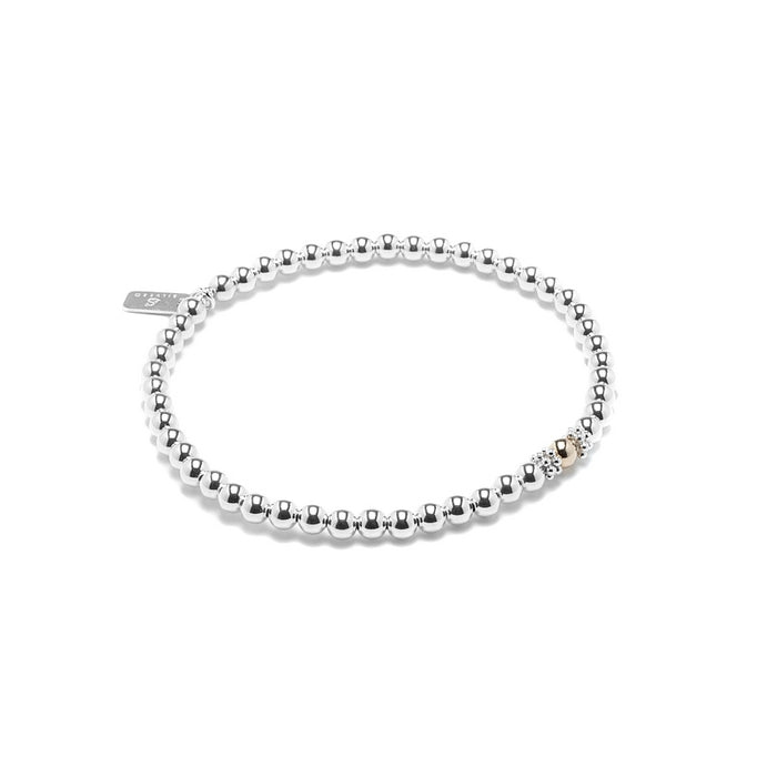 Elegant 14k gold filled bead silver stacking bracelet