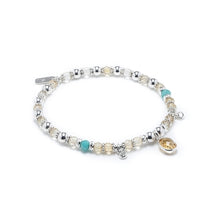 Load image into Gallery viewer, Luxury Citrine stacking bracelet with bright blue Amazonite gemstone