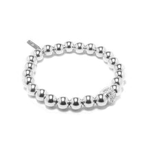 Load image into Gallery viewer, Chunky 925 sterling silver stacking bracelet with Cubic Zirconia stones