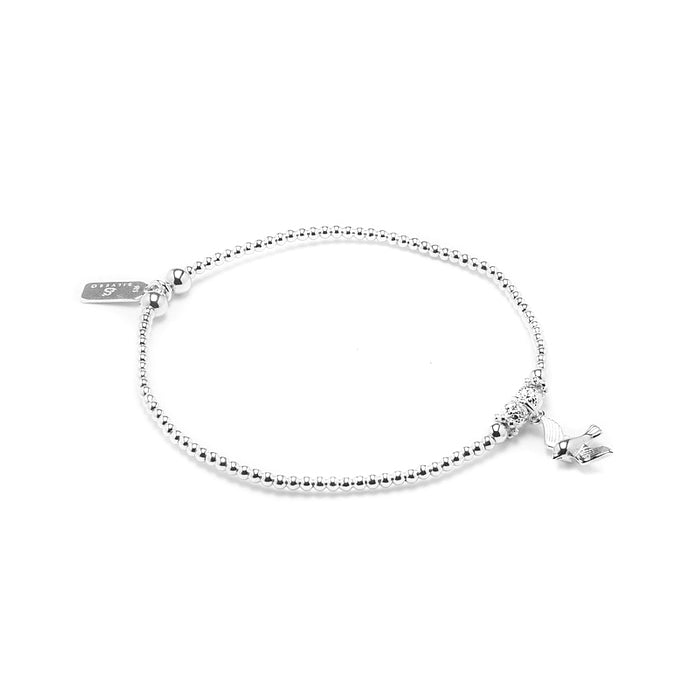 Adorable minimalist Swallow sterling silver stacking bracelet