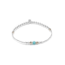 Load image into Gallery viewer, Ocean blue silver stacking bracelet with Peruvian Amazonite gemstone