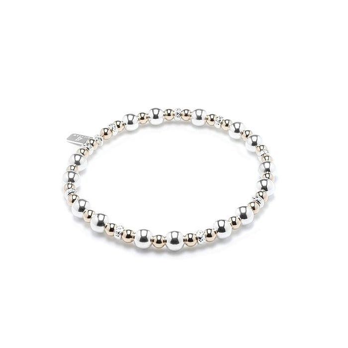 Luxury 925 sterling silver and 14k gold filled balls stacking bracelet