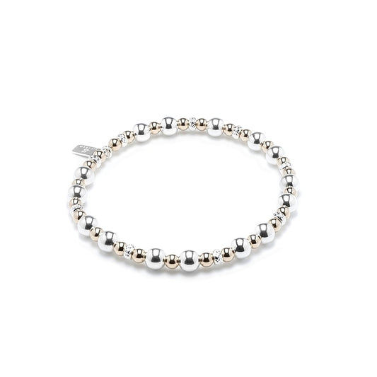 Luxury 925 sterling silver and 14k gold filled balls stacking bracelet