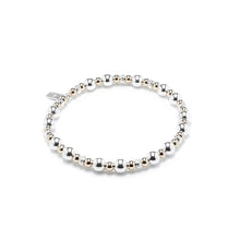 Load image into Gallery viewer, Luxury 925 sterling silver and 14k gold filled balls stacking bracelet