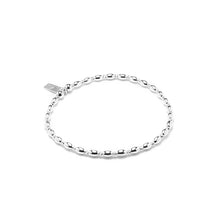 Load image into Gallery viewer, Minimalist sterling silver stacking bracelet with dazzling multicut beads