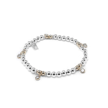 Load image into Gallery viewer, Elegant Cubic Zirconia charms silver stacking bracelet