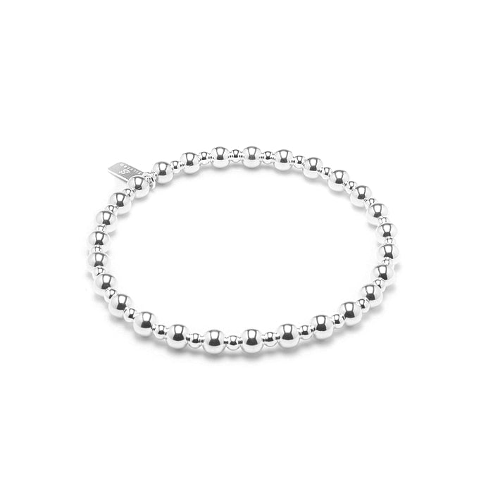 Fashionable 925 sterling silver pearls elastic/stretch bracelet