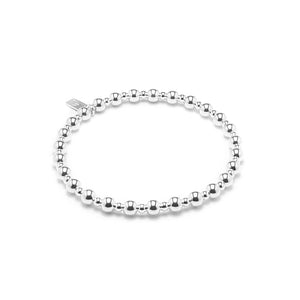 Fashionable 925 sterling silver pearls elastic/stretch bracelet