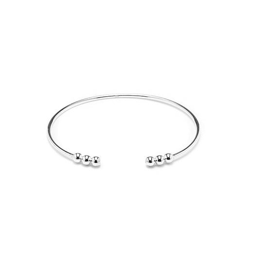 Minimalist ball 925 sterling silver bangle/cuff